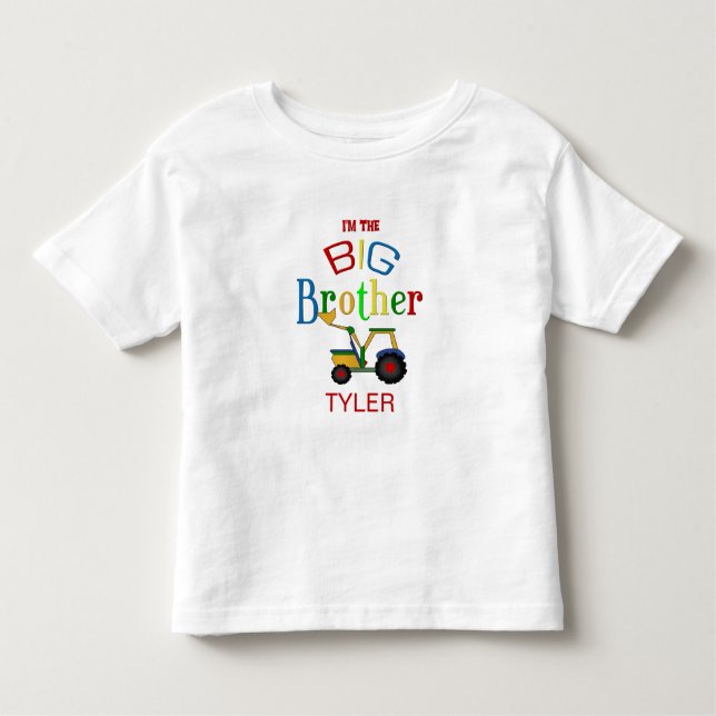 Camiseta Infantil Grande Irmão de Construção Personalizado (Frente)