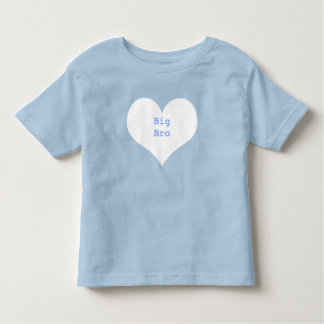 Camiseta Infantil Grande Irmão Personalizado, Coração Branco e Azul