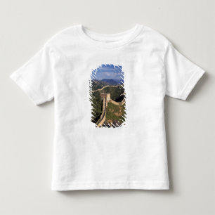 Camiseta Infantil Grande Muralha serpenteando pela montanha,