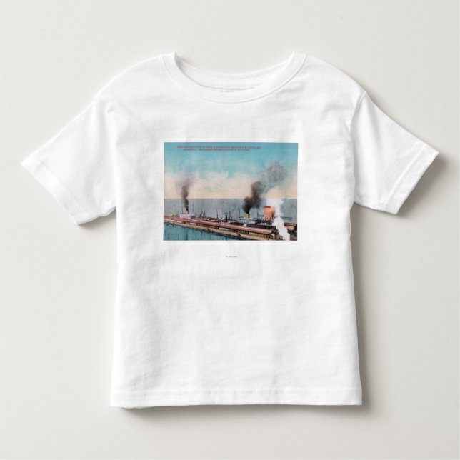 Camiseta Infantil Grande opinião do norte da doca, SS Dakota e (Frente)