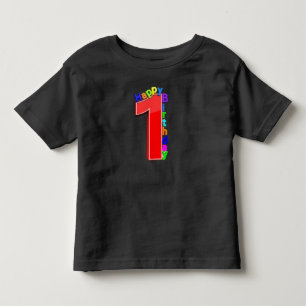 Camiseta Infantil Grande Vermelho Número 1 com Parabéns