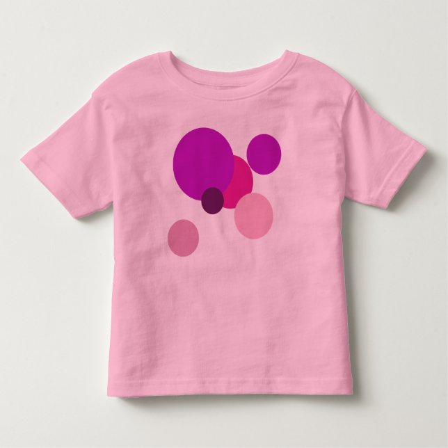 Camiseta Infantil Grandes bolinhas dos anos 70 em roxo (Frente)