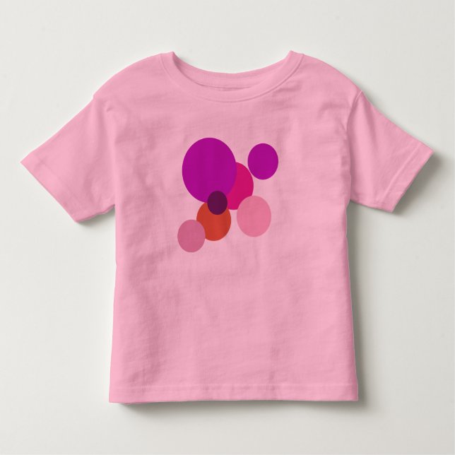 Camiseta Infantil Grandes bolinhas dos anos 70 em roxo (Frente)