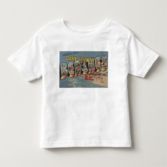 Camiseta Infantil Grandes cenas da letra - praias de Dare County, NC (Frente)