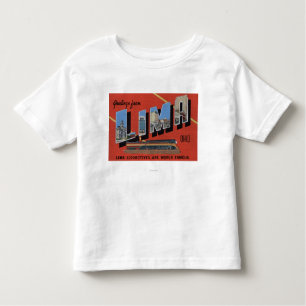 Camiseta Infantil Grandes letras - as locomotivas de Lima são mundo