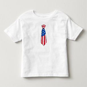 Camiseta Infantil Gravata Amarrada Bandeira Americana 4 de Julho
