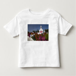 Camiseta Infantil Grécia, Mykonos, pequena capela bonita na