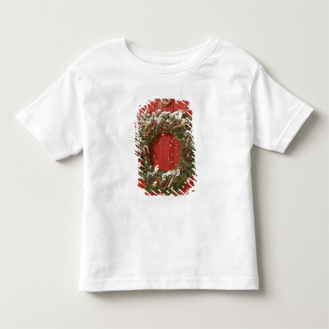 Camiseta Infantil Grinalda do Natal que pendura em uma porta (Frente)