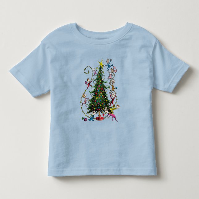 Camiseta Infantil Grinch Clássico | Árvore de Natal (Frente)