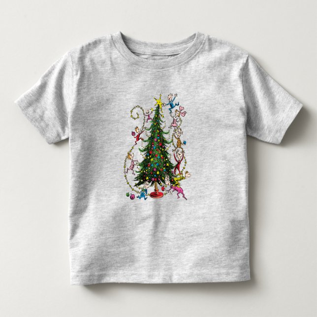 Camiseta Infantil Grinch Clássico | Árvore de Natal (Frente)