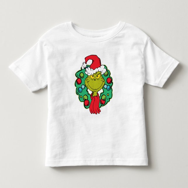 Camiseta Infantil Grinch | Coroa de Natal (Frente)