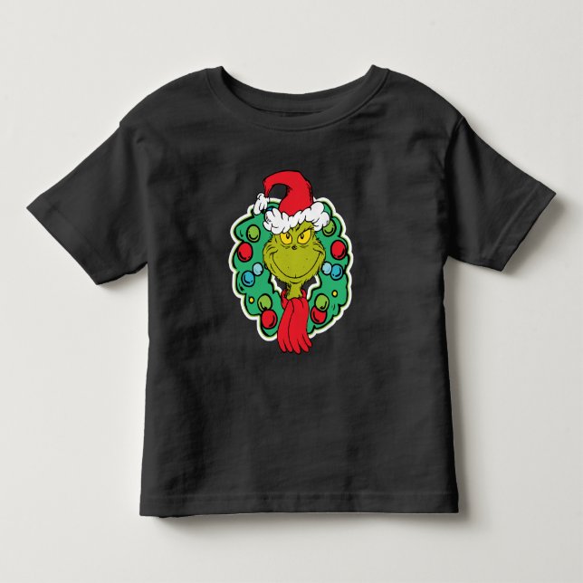 Camiseta Infantil Grinch | Coroa de Natal (Frente)