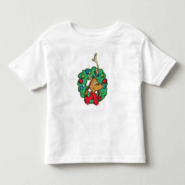 Camiseta Infantil Grinch | Coroa de Natal Max (Frente)
