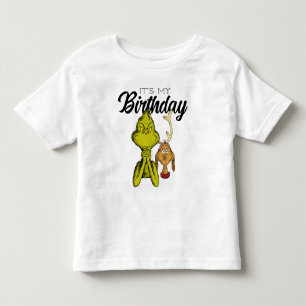 Camiseta Infantil Grinch Quadro Negro É Meu Aniversário