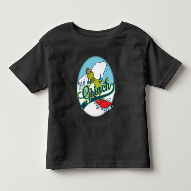 Camiseta Infantil Grinch Snowboarding (Frente)
