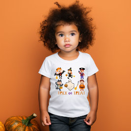 Camiseta Infantil Grito colorido ou tratar crianças de halloween