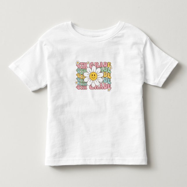 Camiseta Infantil Groovy 4º ano de volta à escola (Frente)