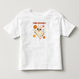 Camiseta Infantil Groovy Dois Aniversário Assustador Criança Fantasm