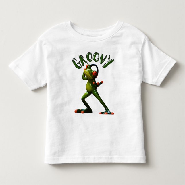 Camiseta Infantil Groovy Green Sapo (Frente)