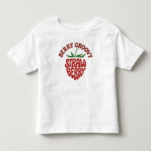 Camiseta Infantil Groovy Strawberry Retro 70s Vibes