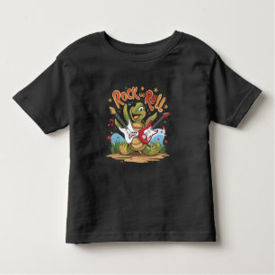 Camiseta Infantil Groovy Turtle Rockstar Rock And Roll