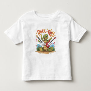 Camiseta Infantil Groovy Turtle Rockstar Rock And Roll