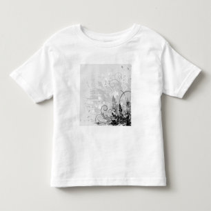 Camiseta Infantil Grunge Floral Design - Cinza Leve B&W