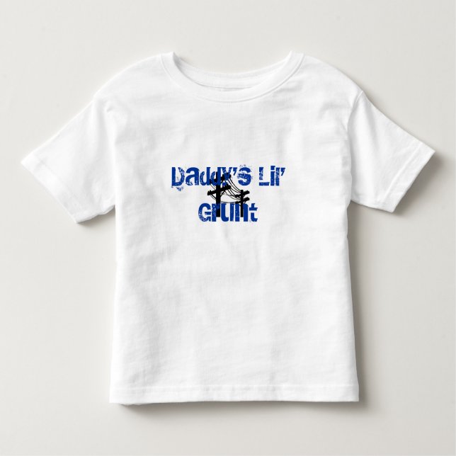 Camiseta Infantil Grunhido-Lineboy do Lil do pai Criança-AZUL (Frente)