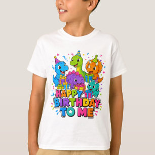 Camiseta Infantil Grupo de Dinossauros Feliz Anive