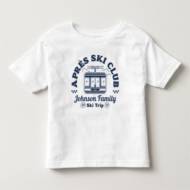 Camiseta Infantil Grupo de Esqui Personalizado da Família Apres Ski  (Frente)