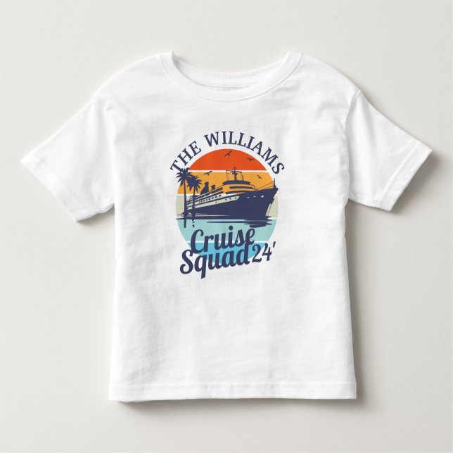 Camiseta Infantil Grupo Familiar de Cruise Squad Personalizado Amigo (Frente)