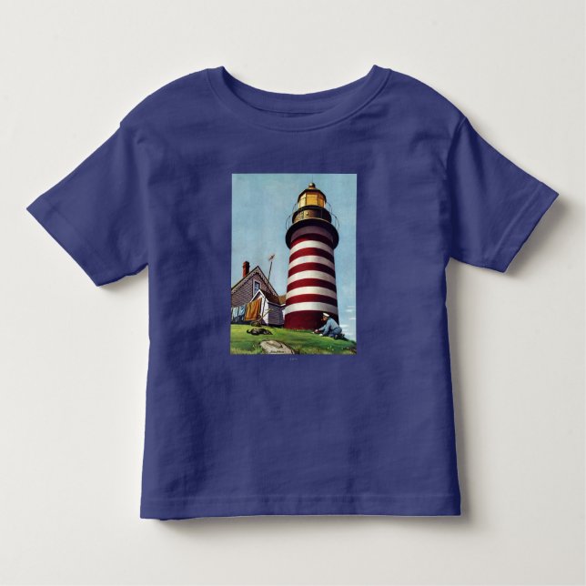 Camiseta Infantil Guardião de Farol por Stevan Dohanos (Frente)