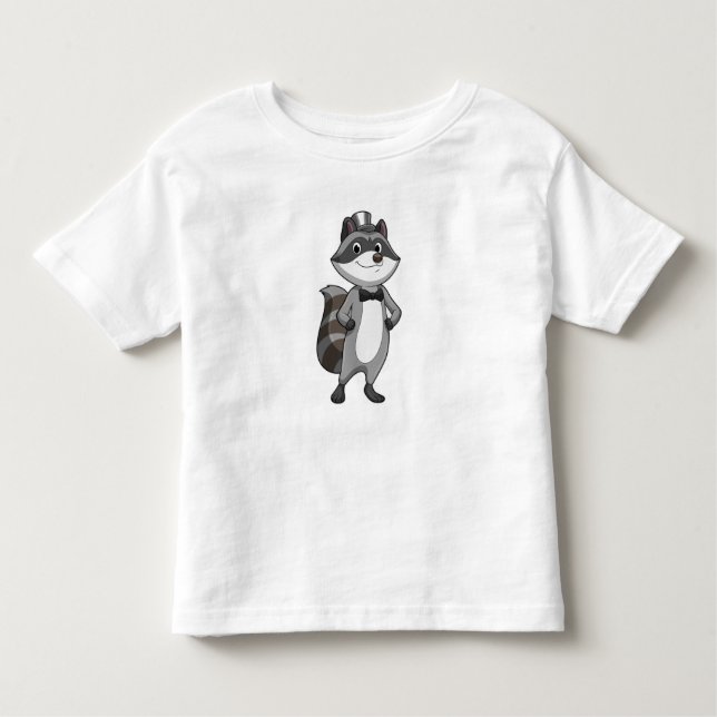 Camiseta Infantil Guaxinim como Noivo com Gravata (Frente)
