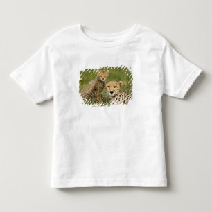 Camiseta Infantil Guepardo, Acinonyx jubatus, com filhote