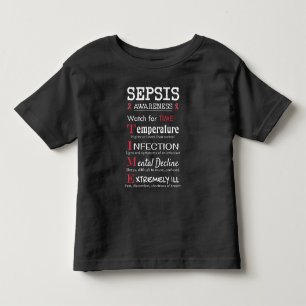 Camiseta Infantil Guia do Tempo do Sepsis Awarness Watch for TIME