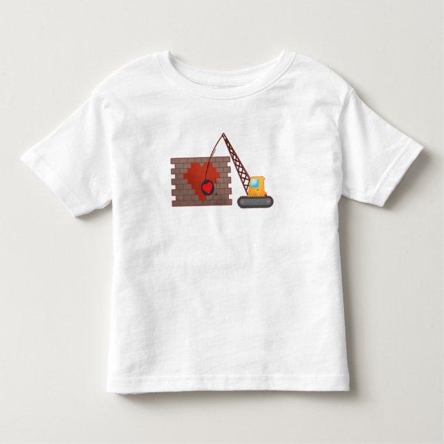 Camiseta Infantil Guindaste de Demolição de Construção do Dia dos Na (Frente)