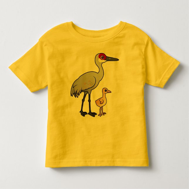 Camiseta Infantil Guindaste de Sandhill com pintinho (Frente)