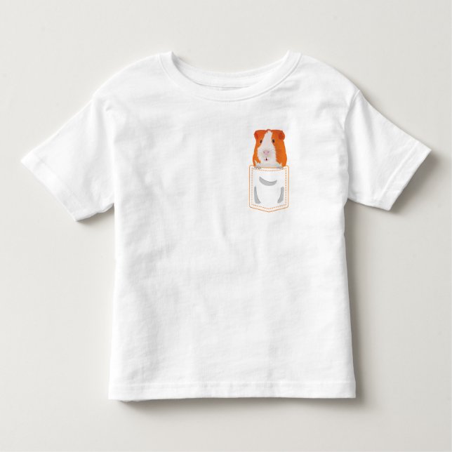 Camiseta Infantil Guiné Pig olhando do bolso (Frente)