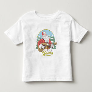 Camiseta Infantil Guitarra que joga o Natal de Papai Noel