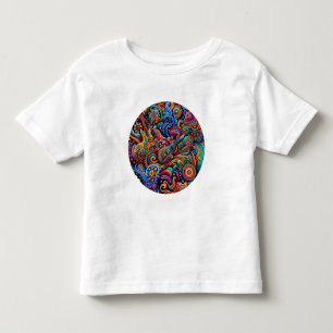Camiseta Infantil Guitarras no estilo mandala batik