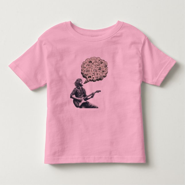 Camiseta Infantil Guitarrista explosivo Solfeggio (Frente)