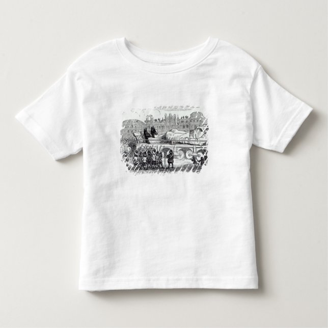 Camiseta Infantil Gulliver transportou ao Lilliputian (Frente)