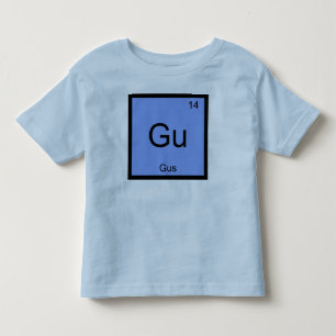 Camiseta Infantil Gus Nome Elemento Químico Tabela Periódica