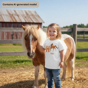 Camiseta Infantil H é para Cavalo - Aprendizado de Alfabeto Fofo
