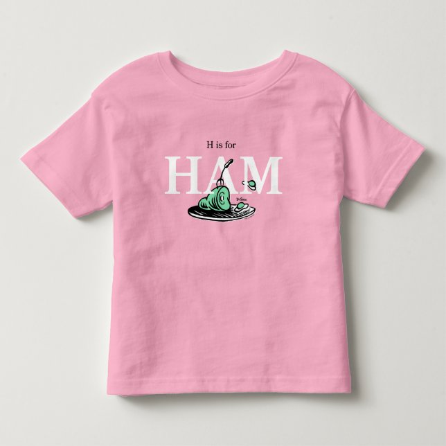 Camiseta Infantil "H é para HAM" | Design de Alfabeto (Frente)
