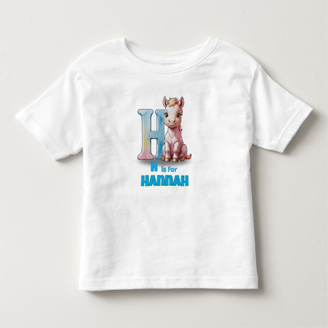 Camiseta Infantil H is for Hannah – Custom Toddler Shirt (Frente)