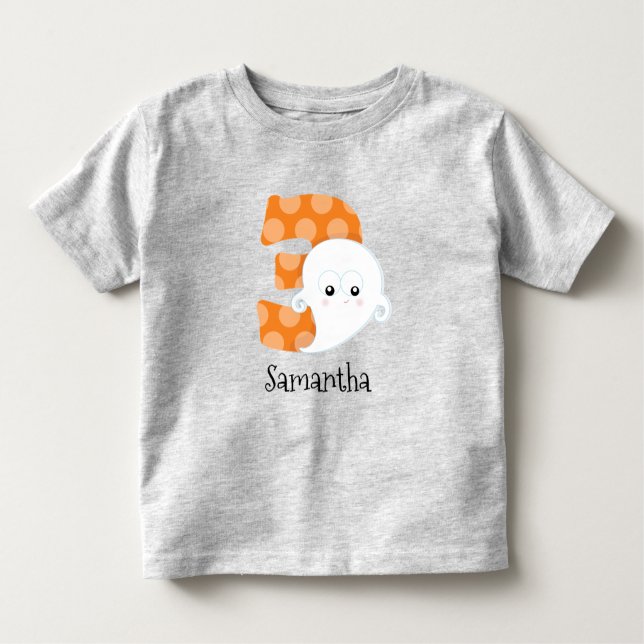 Camiseta Infantil Halloween 3 Terceira Idade do aniversário de 3 ano (Frente)