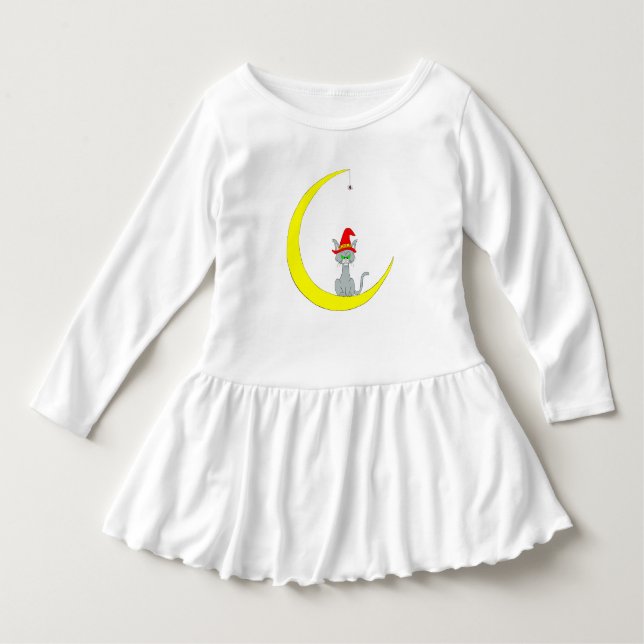 Camiseta Infantil Halloween Cat e Lua (Frente)