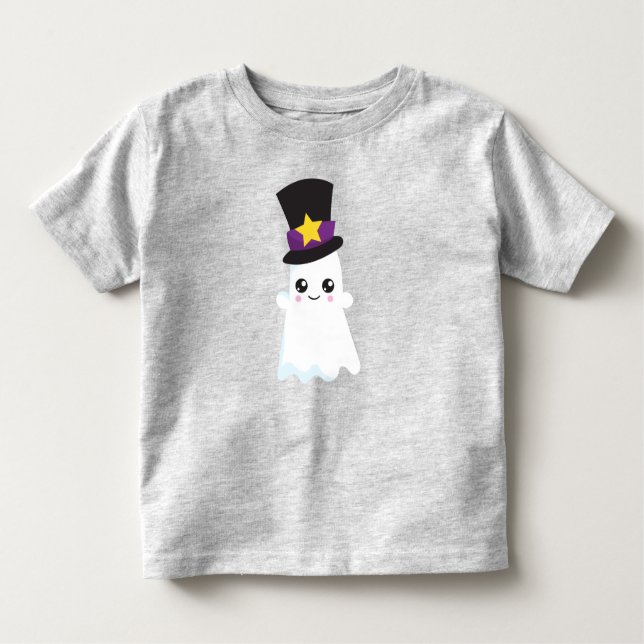 Camiseta Infantil Halloween, Fantasma, Chapéu, Truque Ou Tratar, Boo (Frente)