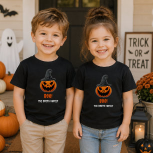 Camiseta Infantil Halloween Pumpkin "BOO!" - Nome Personalizado